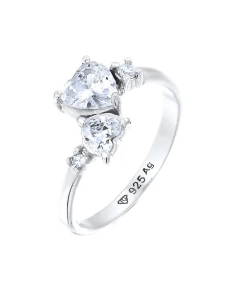 ELLI Prstan Herz' srebrna