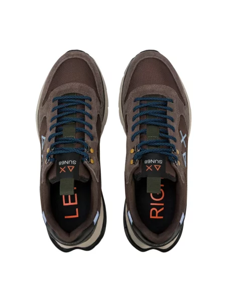 Sneakersy Sun68 zamszowe brązowe
