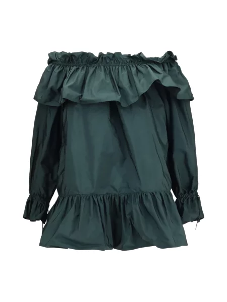 Bluzka Saint Laurent z falbankami zielona
