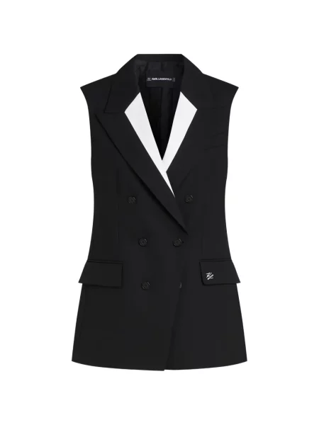Vestă Karl Lagerfeld cu două rânduri de nasturi negru