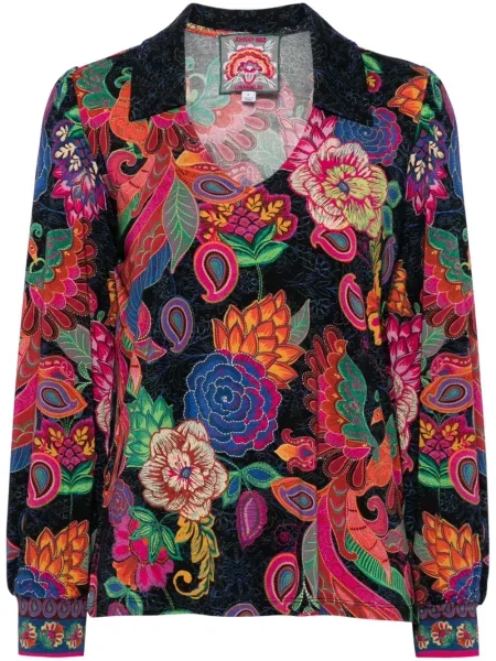 Polo Johnny Was z bufiastymi rękawami niebieskie