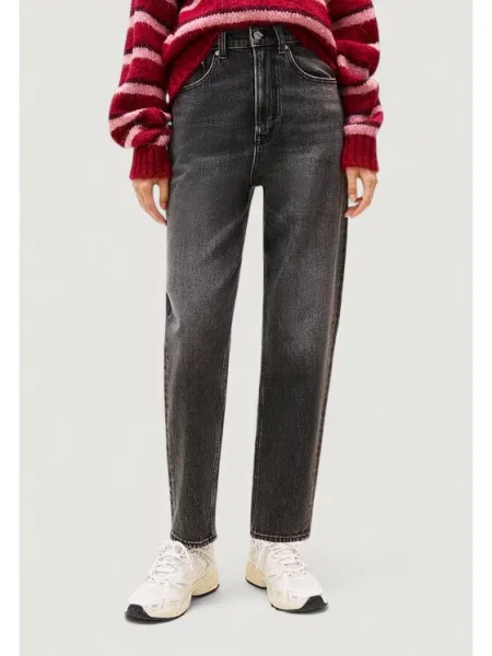 Tommy Jeans Blugi MOM JEAN UH TPR Mom Fit negru