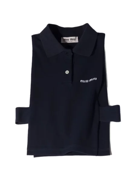 Tricou polo Miu Miu albastru