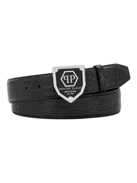 Pasek Philipp Plein skórzany czarny