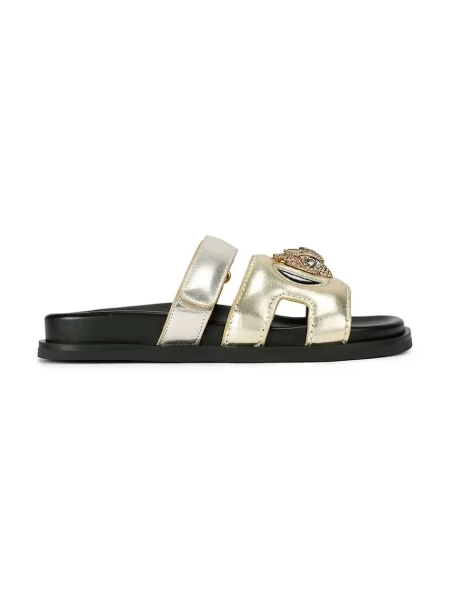 Kurt Geiger London papuci de piele Eagle Cut Out Sandal cu platforma auriu