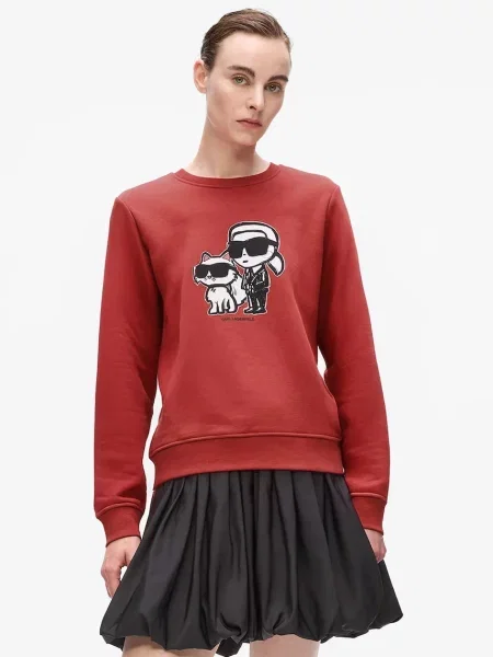 Karl Lagerfeld bluza z nadrukiem czerwony