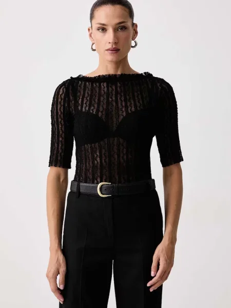 Max&Co. bluză pentru femei din dantelă ALFIO negru