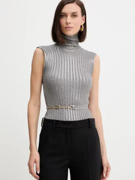 Simona Corsellini pulover light cu guler gri