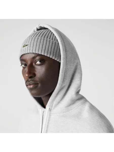 Lacoste Bluza Dresowa Unisex Loose Fit Z Kapturem I Bawełny Organicznej szara