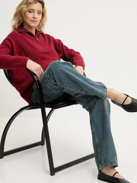 Светр з кашеміром Answear.LAB гольф червоний