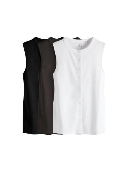 The Set Vestă ciocolatiu / negru alb