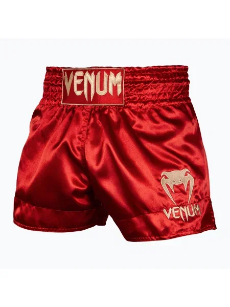 Мъжки шорти за тренировки по муай тай Venum Classic bordeaux/gold златисто