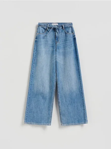 Reserved Blugi evazați cu șnur albastru