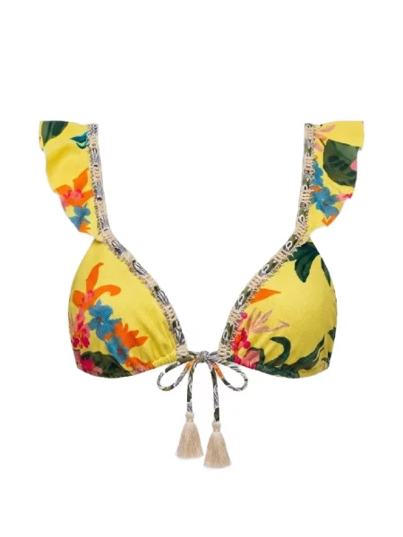 Top Del Maar cu model floral cu imagine galben