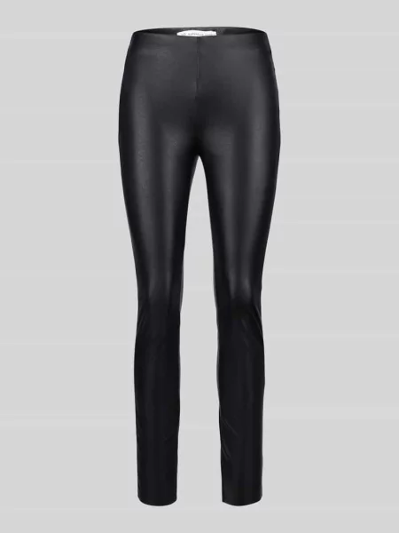 Spodnie o kroju skinny fit z imitacji skóry model ‘RESA’ Raffaello Rossi czarne