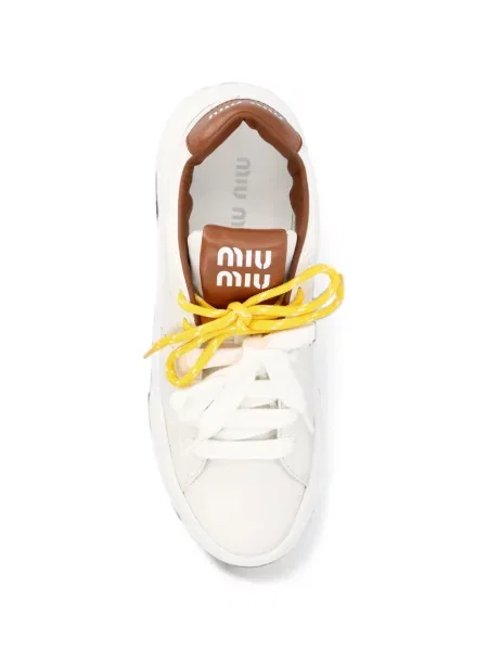 Sneakerși Miu Miu din piele cu autograf