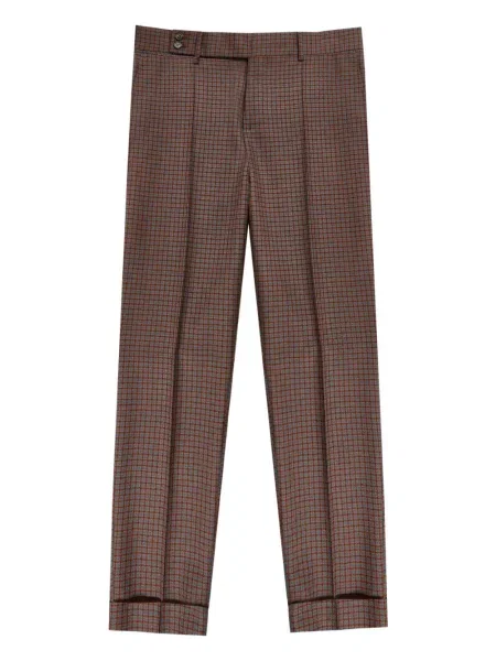 Kalhoty Incotex s pepito vzorem hnědé