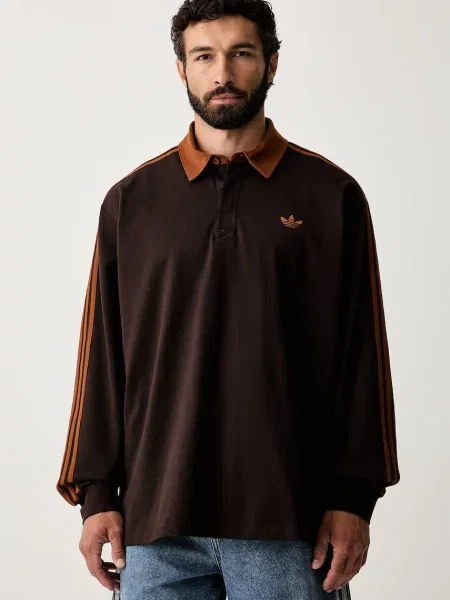 Tricou cu mânecă lungă Adidas Originals maro