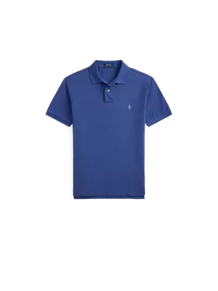 Koszulka polo o kroju slim fit z czystej bawełny Polo Ralph Lauren niebieska
