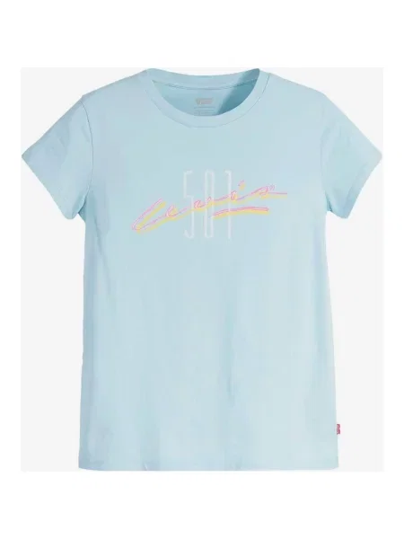 Jasnoniebieska koszulka Levi's Graphic Authentic z krótkim rękawem XS niebieska