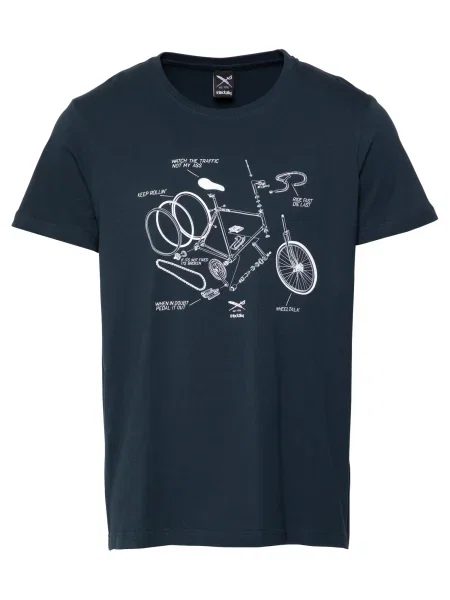 Iriedaily Tricou Bikeplosion albastru noapte alb