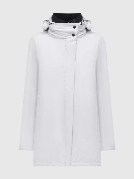 Пуховик з принтом логотипа Herno сірий