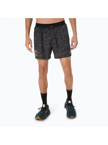 Pantaloni scurți de alergare pentru bărbați ASICS Fujitrail All Over Print performance black negru