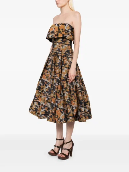 Rochie Amsale cu imagine plisată de costum portocaliu