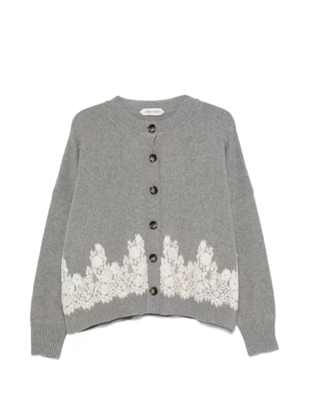 Cardigan Alberta Ferretti din dantelă gri