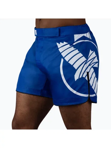 Tréninkové šortky Hayabusa Icon Mid-Thigh MMA blue/white bílé