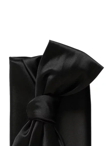 Σατέν clutch Carolina Herrera με φιόγκο μαύρο