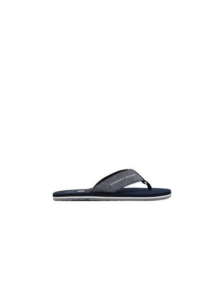 Žabky Tommy Hilfiger Chambray Beach Sandal desert sky bílé