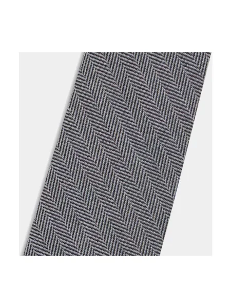 Krawat Brooks Brothers wełniany w jodełkę szary