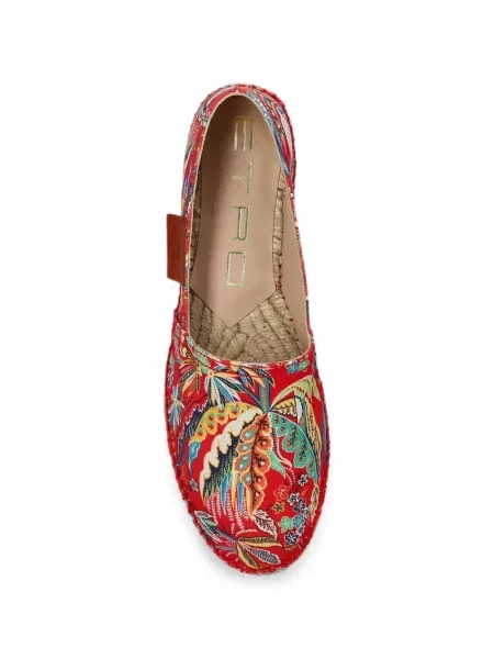 Espadrile Etro cu model floral cu imagine roșu