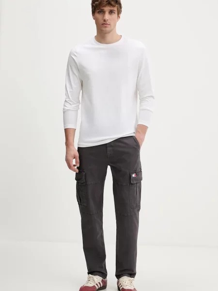 Hlače Tommy Jeans siva