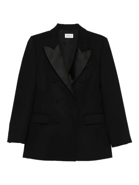 Geacă P.a.r.o.s.h. din satin cu două rânduri de nasturi negru