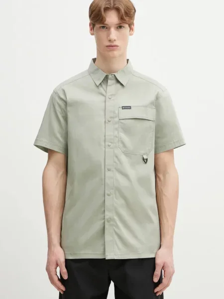 Columbia camasa Landroamer Twill Shirt barbati cu guler clasic regular verde