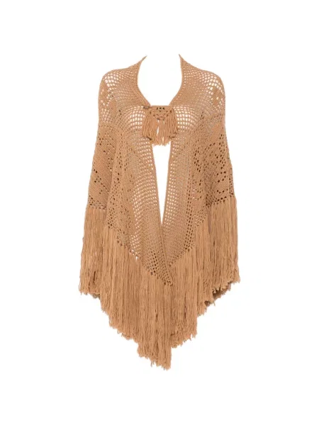 Poncho Chiara Is cu franjuri tricotate