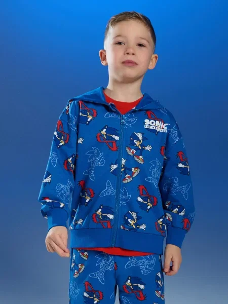 Sinsay Mikina na s kapucí Sonic the Hedgehog indigo