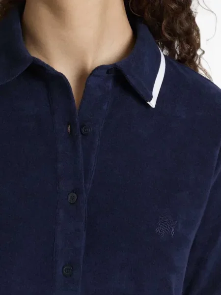 Tricou polo Vilebrequin din material terry albastru