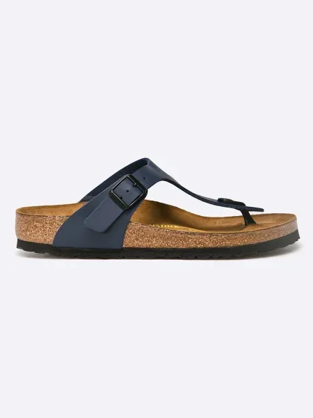 Papuci Birkenstock cu toc plat albastru