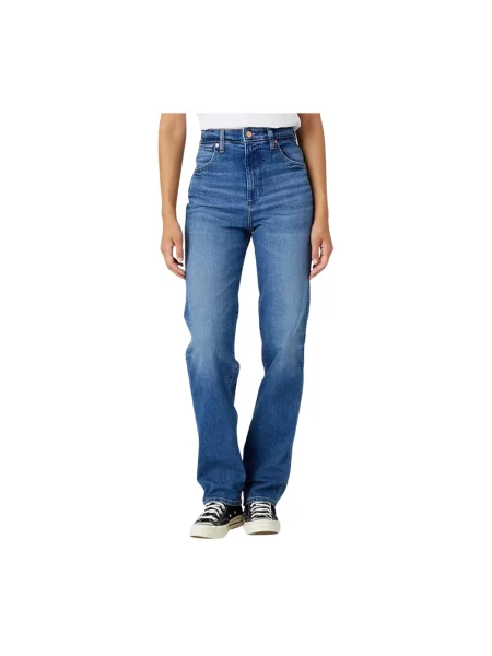 Mom jeans Wrangler niebieskie