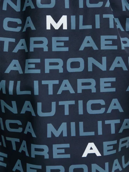 Долнища на бански Aeronautica Militare с принт с връзки синьо