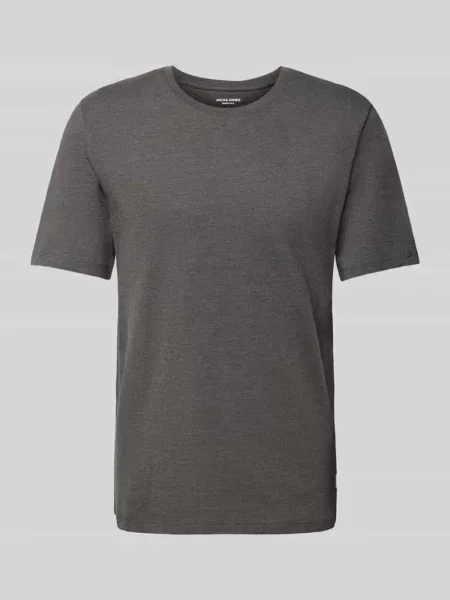 T-shirt z prążkowanym okrągłym dekoltem Jack & Jones