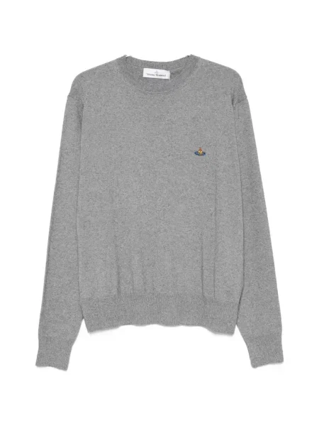 Lung tricou Vivienne Westwood tricotate cu decolteu rotund gri