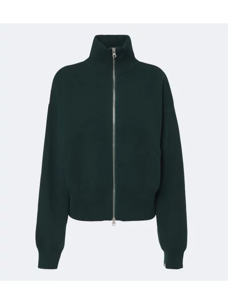 Geacă Extreme Cashmere din cașmir verde