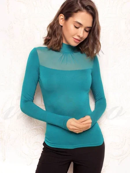 Женский однотонный гольф зелена