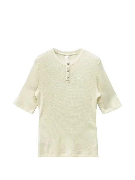 Scurt tricou Chrome Hearts cu motiv cu inimi cu guler henley