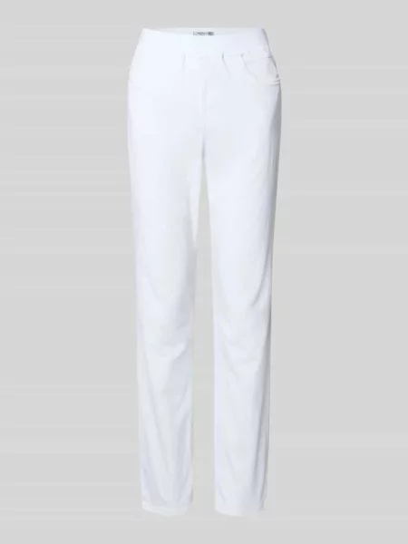 Jeansy o kroju straight fit z dodatkiem lyocellu model ‘Pamina’ Raphaela By Brax białe