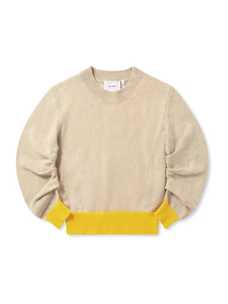 Axel Arigato Rina Gathered Sweater sweter z dodatkiem wełny beżowy